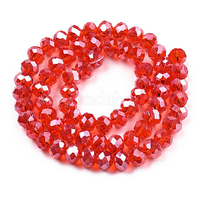 Стеклянные бусины с гальваническим покрытием  EGLA-A034-T8mm-A27-1