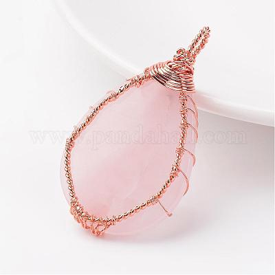 Природного розового кварца подвески G-K122-03RG-1