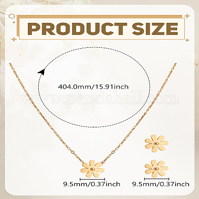 Комплекты из ожерелий и серег-гвоздиков из хирургической нержавеющей стали 316L&nbsp;SJEW-LP0001-39-1