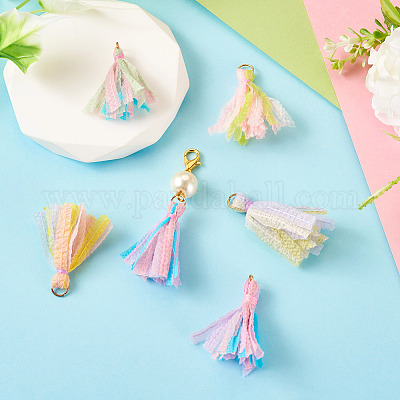 5шт 5 цвета подвески из полиэстера с кисточками&nbsp;FIND-TA0005-34-1