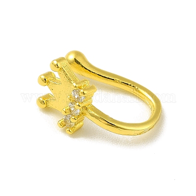 Прозрачная коронка из кубического циркония на кольцах в носу&nbsp;AJEW-F059-08G-1