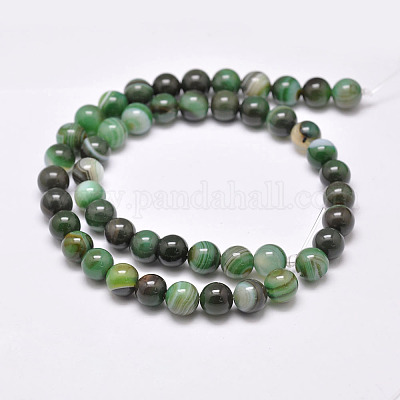 Натуральные полосатые агатовые / полосатые агатовые нити G-G962-8mm-09-1