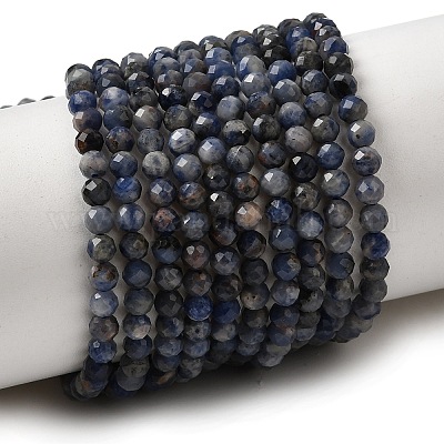 Природный содалит бисер нитей&nbsp;G-L653-B02-3mm-02-1