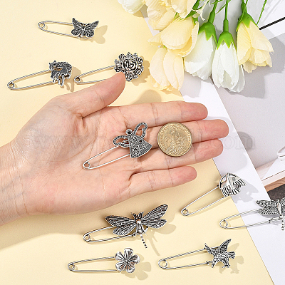 20 шт. 10 стиля булавки из сплава для килта для одежды рюкзака&nbsp;JEWB-SC0001-79-1