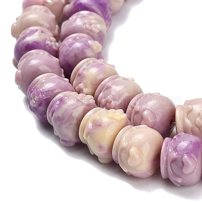 Резные бусины из синтетического коралла&nbsp;BSHE-H114-03B-1