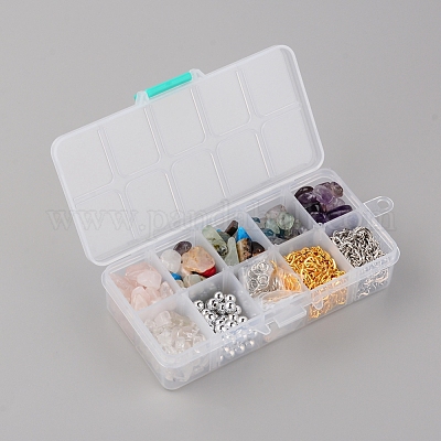 Бусины из натурального смешанного камня своими руками и круглые акриловые бусины с покрытием DIY-FS0001-16-1