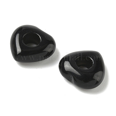 Натуральный обсидиан европейские бусины&nbsp;G-C252-01A-1