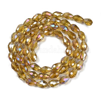 Прозрачные стеклянные бусины гальваническим пряди EGLA-N013-T8mm-B08-1