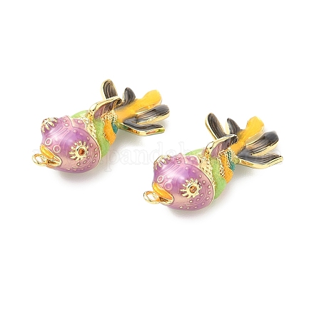 Латунные микропроволочные кубические циркониевые подвески из эмали KK-G539-01G-02-1