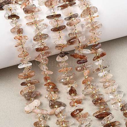 Нити бусин из рутилированного кварца из натурального черного золота G-F821-D01-01-1