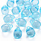 Autumn Theme Transparent Acrylic Pendants, Faceted, 3D Persimmon, Light Blue, 27.5x19.5mm, Hole: 4mm, about 72pcs/380g