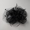 Women's Fascinators Feather Hat for Party Decoration, with Elasticated Net and Alligator Hair Iron Clips, Black, 230x240x75mm