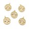 Brass Micro Pave Cubic Zirconia Pendants, with Jump Ring, Real 18K Gold Plated, Long-Lasting Plated, Lead Free & Cadmium Free & Nickel Free, Flat Round with Sun, Clear, 23x20x2mm, Jump Ring: 5x1mm, 3mm Inner Diameter
