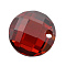 Cubic Zirconia Charms, Faceted, Flat Round, Dark Red, 2x4mm, Hole: 0.7~0.8mm