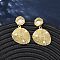 Brass Shell Shape Dangle Stud Earrings, with ABS Plastic Imitation Pearl, Long-Lasting Plated, Rack Plating, Lead Free & Cadmium Free, Real 18K Gold Plated, 34x21mm