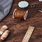 47~50 Yards Waxed Cotton Thread Cords, Macrame Artisan String, with 1Pc Plastic Empty Spools for Jewelry Making, Sienna, 1mm