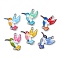 Alloy Enamel Connector Charms, Bird, Platinum, Mixed Color, 22.5x20.5x1.5mm, Hole: 1.6mm
