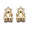 Alloy Pendants, Cadmium Free & Lead Free, Bear Charms, Light Gold, 20x12x5mm, Hole: 1.8mm