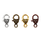 Tibetan Style Alloy Heart Lobster Claw Clasps, Mixed Color, 25.5x14x6mm, Hole: 4mm, 10pcs/color, 40pcs/set
