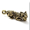 Brass Pendants, Cadmium Free & Nickel Free & Lead Free, Antique Golden, Tiger, 43x12x15mm, Hole: 3.9x2.6mm