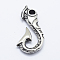 304 Stainless Steel Pendants, Hook, Antique Silver, 45x19x5mm, Hole: 5mm