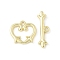 Alloy Toggle Clasps, Cadmium Free & Lead Free, Rack Plating, Heart Lock, Golden, Heart Lock: 12.5x13.5x1.5mm, Hole: 1.6mm, Bar: 6.5x19.5x1.5mm, hole: 1.6mm