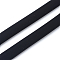 PVC Synthetic Rubber Cord, Flat, Black, 10x2.5mm, about 54.68 yards(50m)/bundle