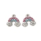 304 Stainless Steel Charms, with Rhinestone, Rainbow Charm, Stainless Steel Color, 9x10x2mm, Hole: 1mm