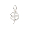 S925 Sterling Silver Pendant, Clover, Silver, 16x9x1mm