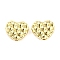 Rack Plating Alloy Waffle Beads, Cadmium Free & Nickel Free & Lead Free, Heart, Golden, 12x14x5.5mm, Hole: 1.8mm
