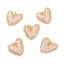 Eco-Friendly Brass Micro Pave Cubic Zirconia Pendants, Long-Lasting Plated, Lead Free & Cadmium Free & Nickel Free,Heart, Real 18K Gold Plated, 16.5x17x4mm, Hole: 3mm