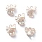 Alloy Enamel Pendants, with Rhinestone, Cube & Bowknot, Clear, 14x12.5x9mm, Hole: 2mm