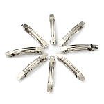 Фурнитура утюг волос заколка, фурнитура французских зажим для волос, платина, 78x9x3 мм, отверстие : 3 мм