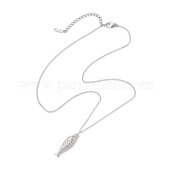 Женские ожерелья-цепочки с подвеской в виде рыбы из латуни&nbsp;NJEW-JN05412