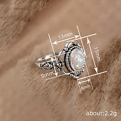 Кольца из сплава с пластиковой имитацией опала&nbsp;FS-WG4C942-02