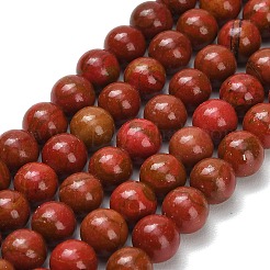 Нити синтетических бусин из красной яшмы&nbsp;G-F826-B02-8mm