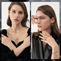 10 шт. 3 мм 304 нержавеющая сталь плоский змеевидный купол цепочка звенья елочка браслет для мужчин и женщин&nbsp;BJEW-UN0001-27