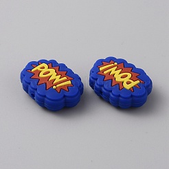 Облако со словом pow пищевой экологически чистый силиконовый шарик&nbsp;LS-SIL-WH0014-22F