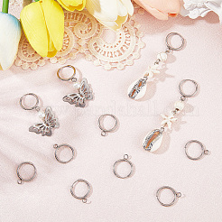 12 шт. фурнитура для сережек-колец Huggie Hoop из нержавеющей стали 201&nbsp;STAS-SC0010-30P