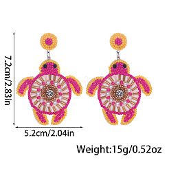 Богемные серьги-гвоздики из стеклянного бисера и нетканого материала.&nbsp;FS-WG810D5-02