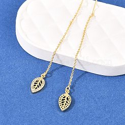 Серьга-нить из латуни с микропаве и прозрачными кубическими циркониями.&nbsp;EJEW-H182-06G