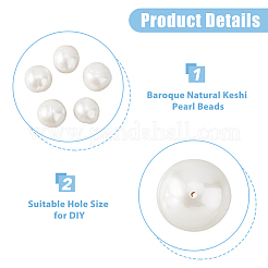 5 шт. бусины из натурального барочного жемчуга Кеши PEAR-HS0001-09