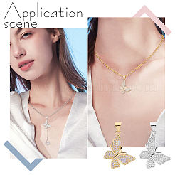 8шт 2 цвета латунные микропаве прозрачные кубические циркониевые подвески&nbsp;ZIRC-FH0001-28