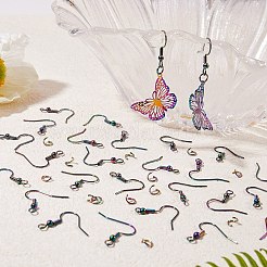 100 шт. 2 крючка для серег и открытые прыжковые кольца&nbsp;STAS-SZ0001-73