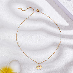 1 шт. ожерелье из нержавеющей стали 304 с подвеской в виде солнца&nbsp;NJEW-LP0001-47