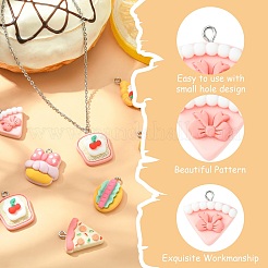 40шт 8 стиля непрозрачные подвески из смолы&nbsp;RESI-CJ0003-47