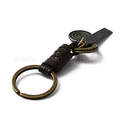 Ретро плетеный брелок из воловьей кожи&nbsp;KEYC-WH0036-28B