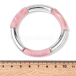 Эластичные браслеты из бусин из смолы с покрытием для женщин&nbsp;BJEW-P374-01P