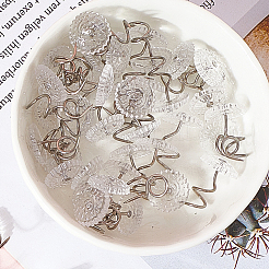 60 шт. прозрачные акриловые плоские круглые железные штифты-закрутки&nbsp;FIND-SP0004-66