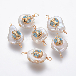 Соединители с натуральным жемчугом&nbsp;PEAR-L027-03